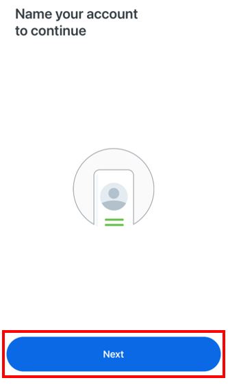 Prompt to name account option